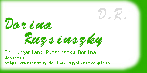 dorina ruzsinszky business card